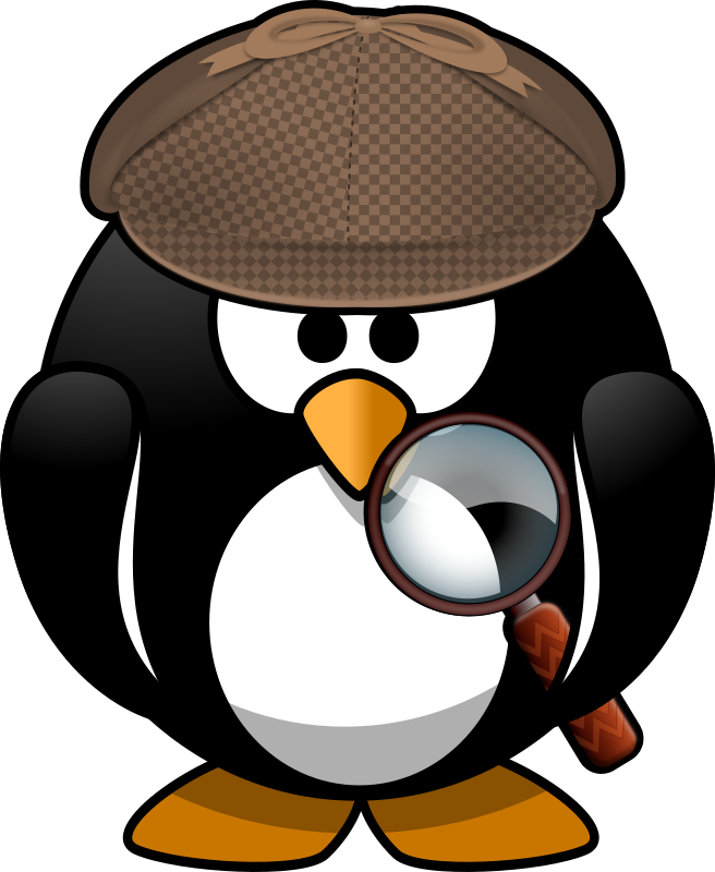 Detective Penguinwith Magnifying Glass