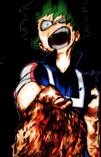 Determined Deku Anime Character