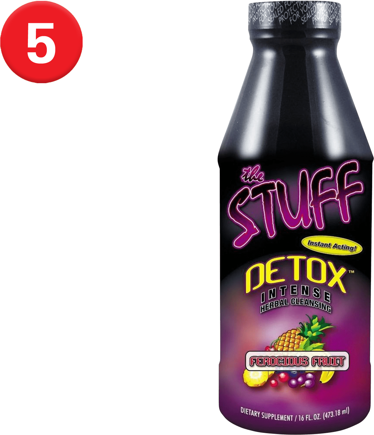 Detox Intense Herbal Cleansing Bottle PNG with transparent background