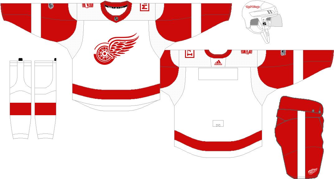 Detroit Red Wings Hockey Uniform Layout