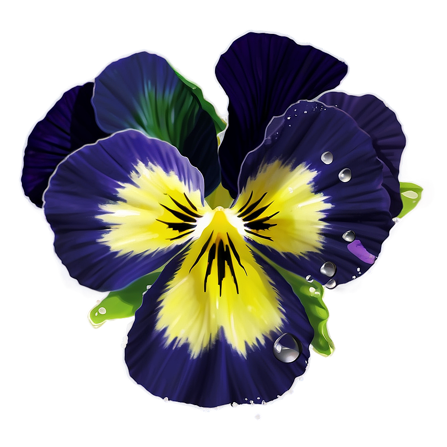 Dewy Pansy Png 4