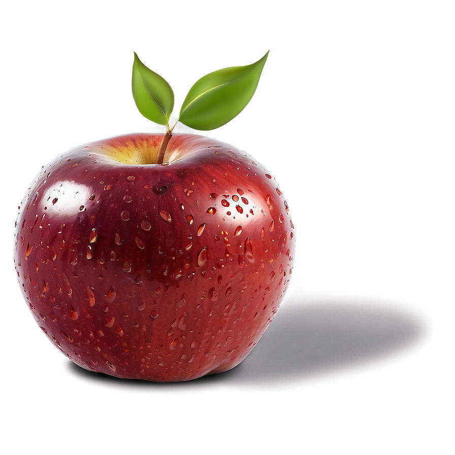 Dewy Red Apple Png 94