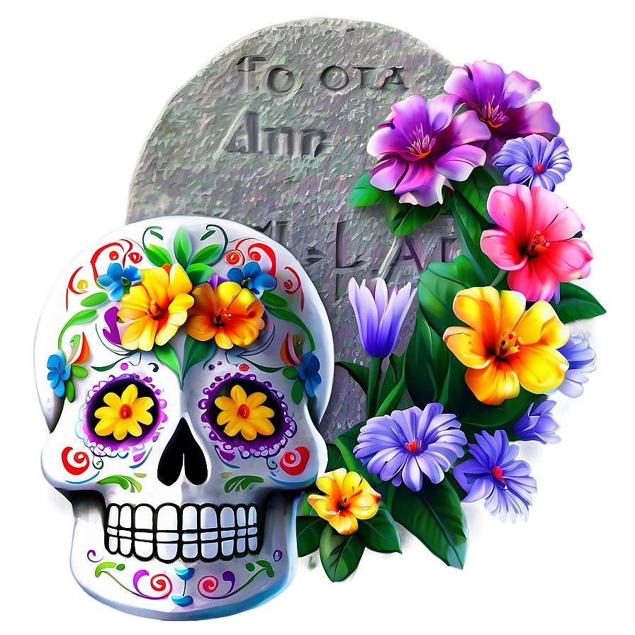 Dia De Los Muertos Decorated Graves Png 55