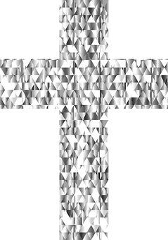 Diamond Faceted Cross Pattern PNG with transparent background