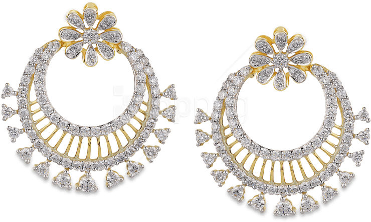 Diamond Flower Hoop Earrings