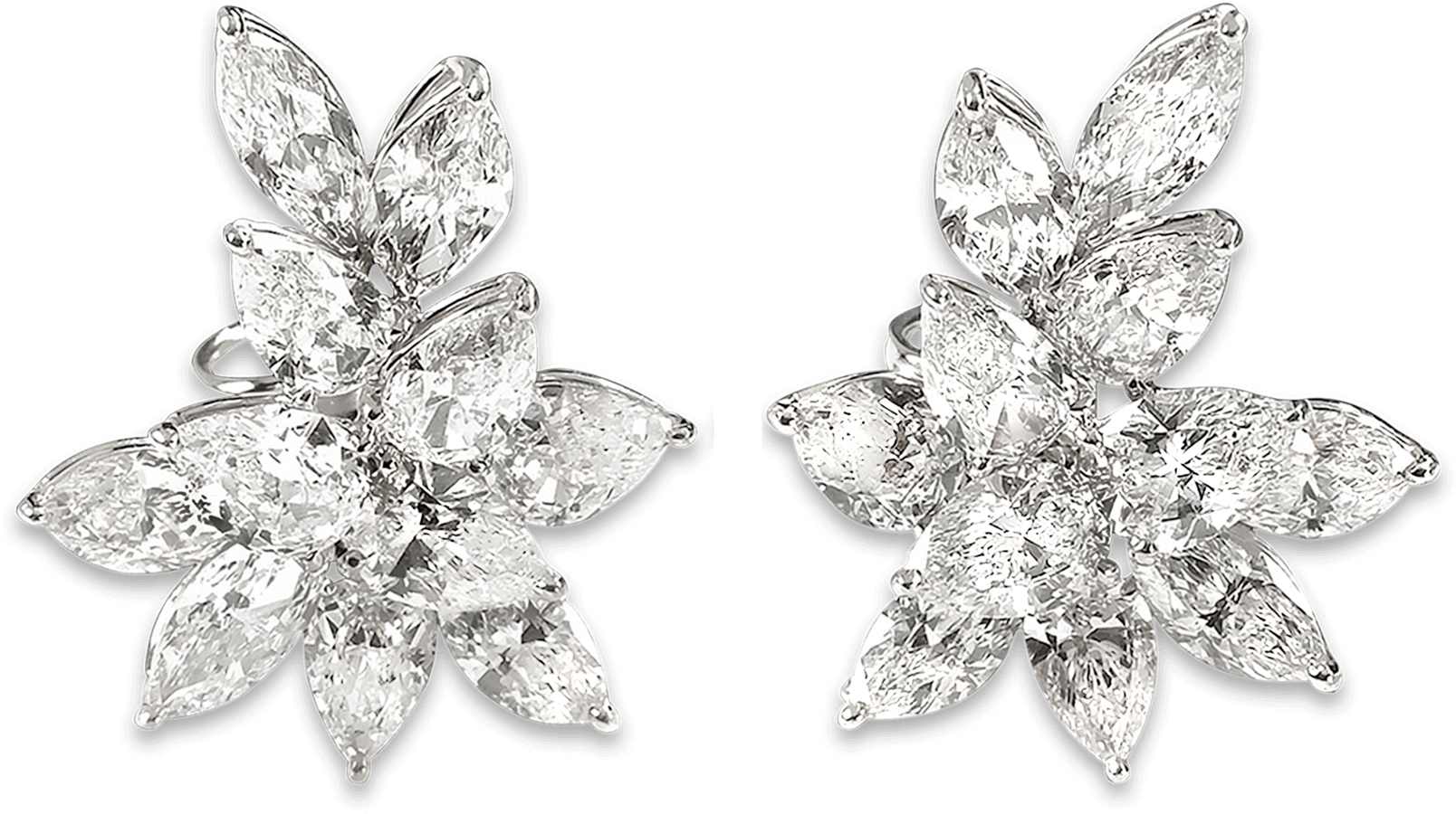 Diamond Flower Stud Earrings