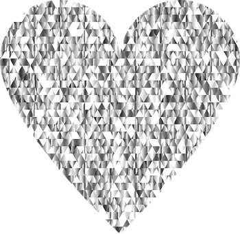 Diamond Heart Pattern Graphic PNG with transparent background