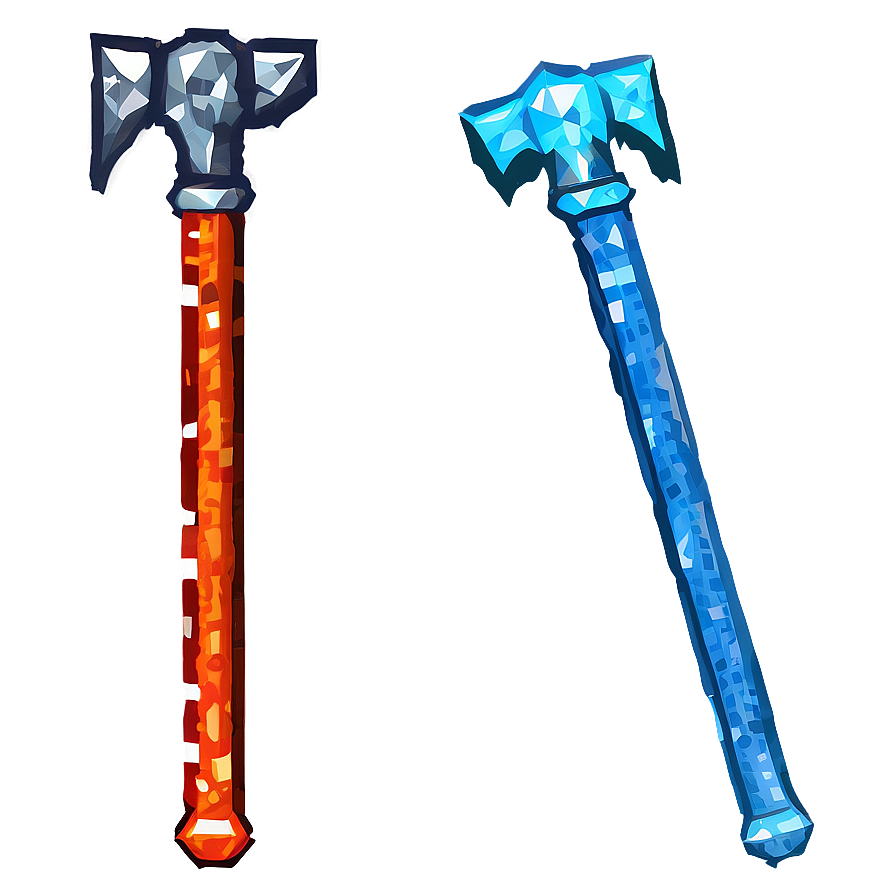 Diamond Pickaxe In Lava Png 06122024