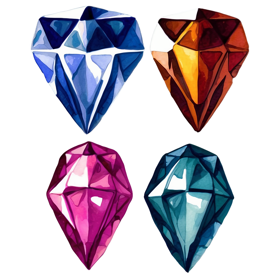 Diamond Shape Watercolor Png 05252024