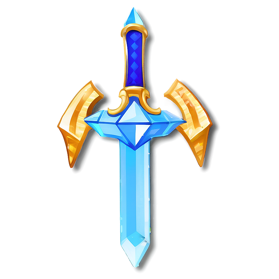 Diamond Sword With Blue Aura Png 14