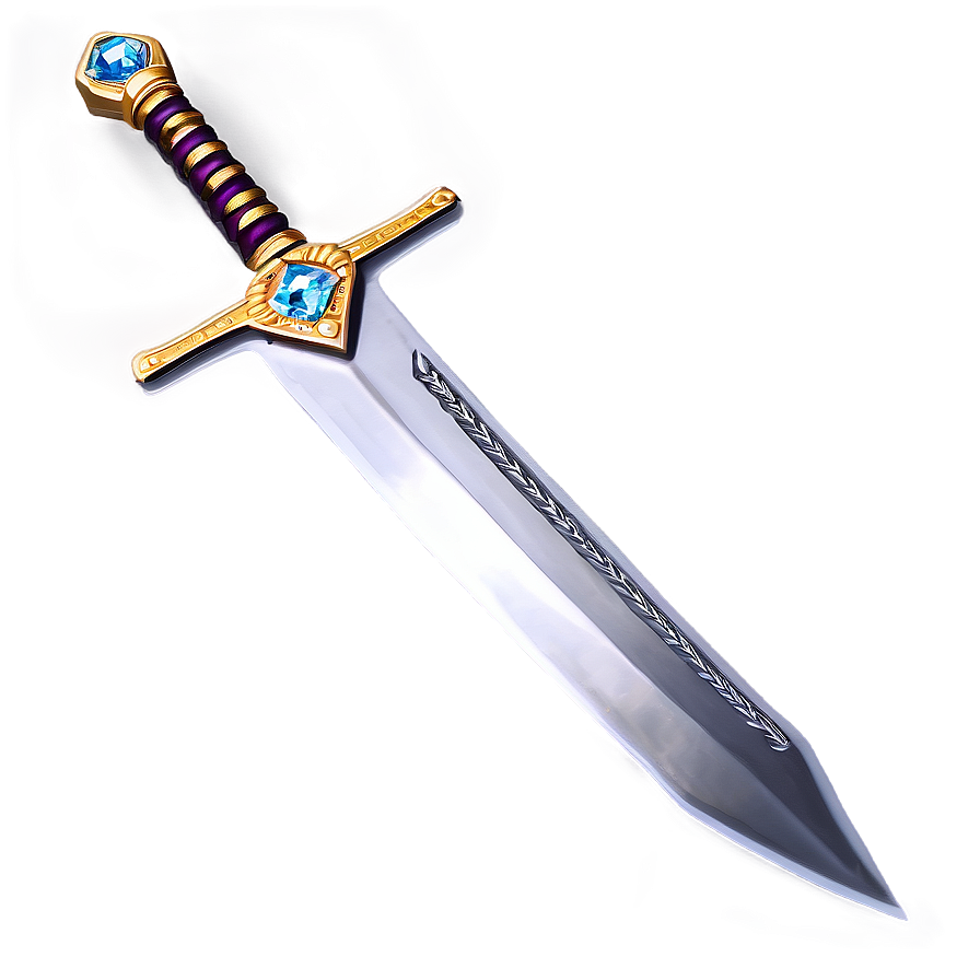 Diamond Sword With Leather Grip Png 05252024