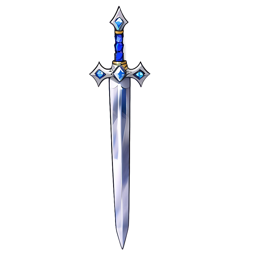 Diamond Sword With Sapphire Embellishments Png Bmp50