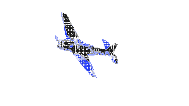 Digital Airplane Blueprint Style