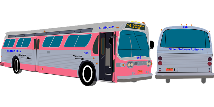 Digital Artworkof Fictional Bus PNG with transparent background