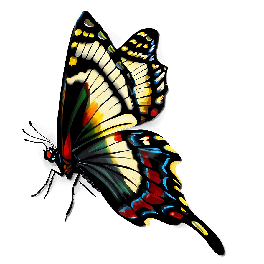 Digital Black Butterfly Artwork Png 2