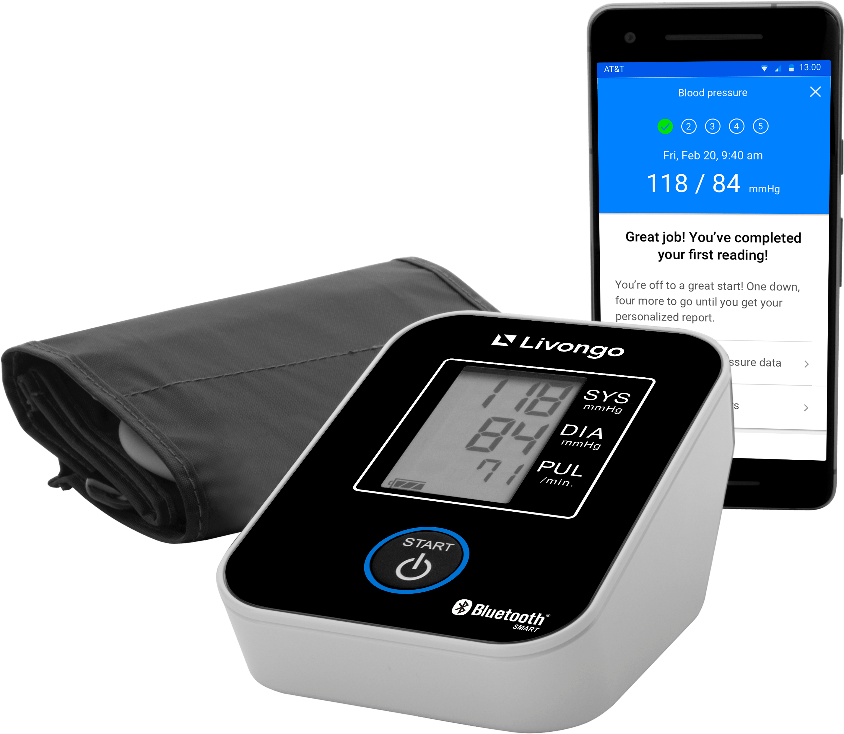 Digital Blood Pressure Monitorand Smartphone App PNG image with a transparent background, free high-resolution download
