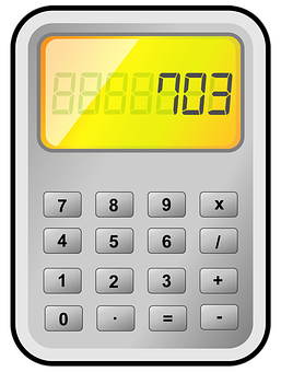 Digital Calculator Display Graphic PNG with transparent background