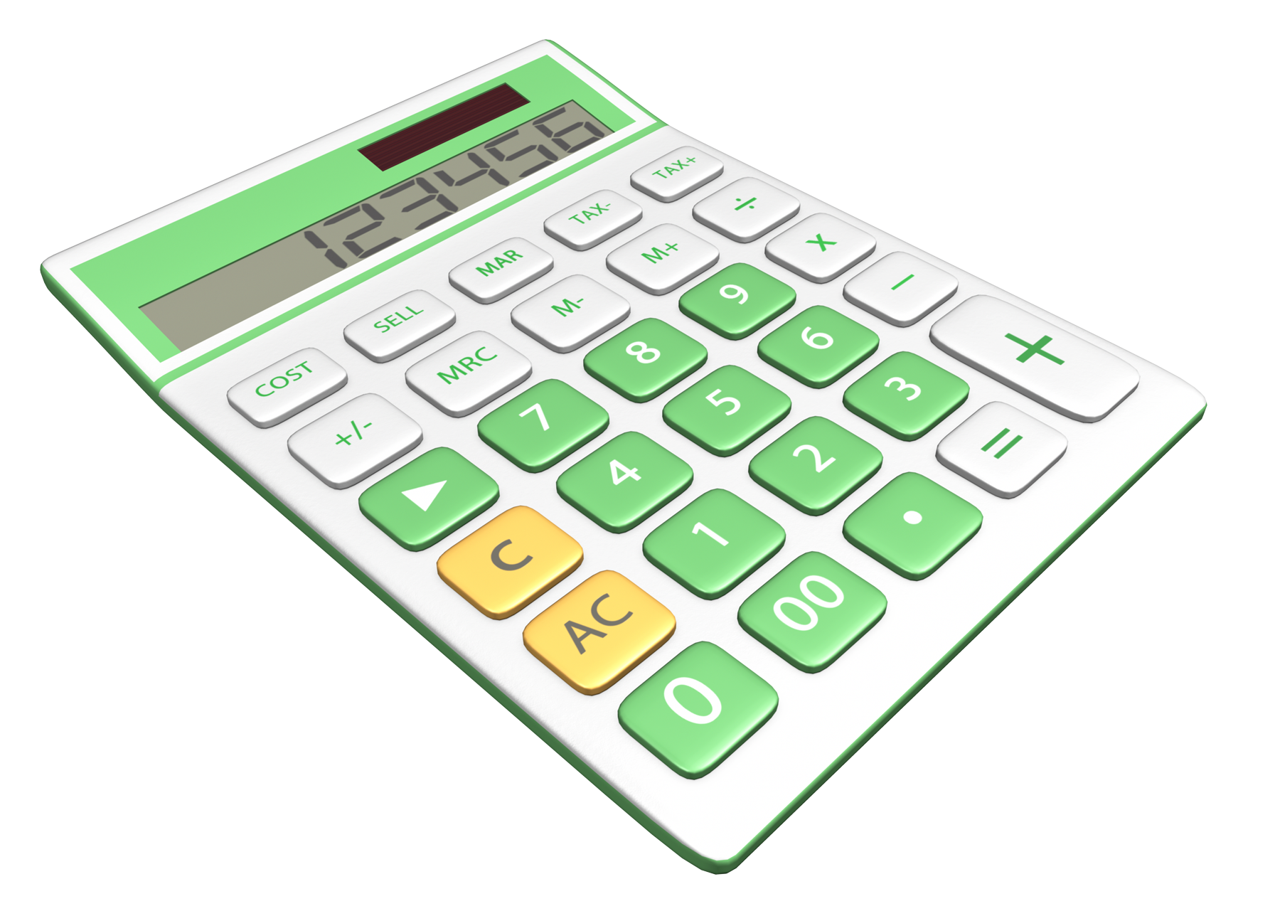 Digital Calculator Isometric View PNG with transparent background