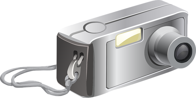 Digital Camera Illustration PNG with transparent background
