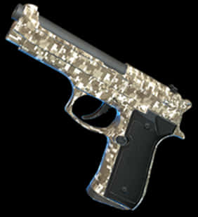 Digital Camouflage Pistol P U B G PNG with transparent background