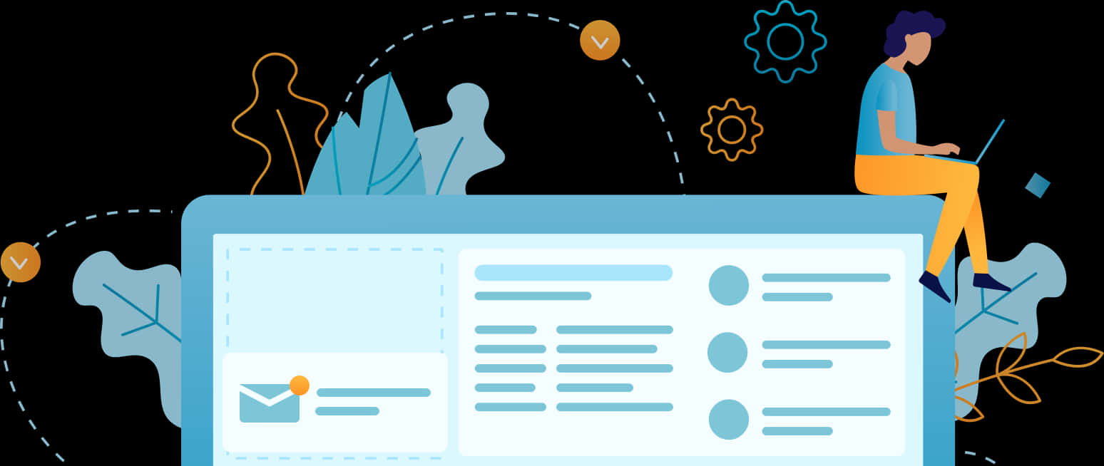 Digital Content Management Illustration PNG image with a transparent background, free high-resolution download