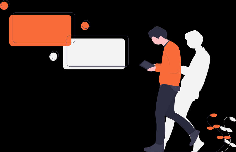 Transparent Business People Walking Away Png - Cartoon Person Walking With Phone, Png Download PNG with transparent background