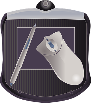 Digital Drawing Tabletand Stylus PNG with transparent background