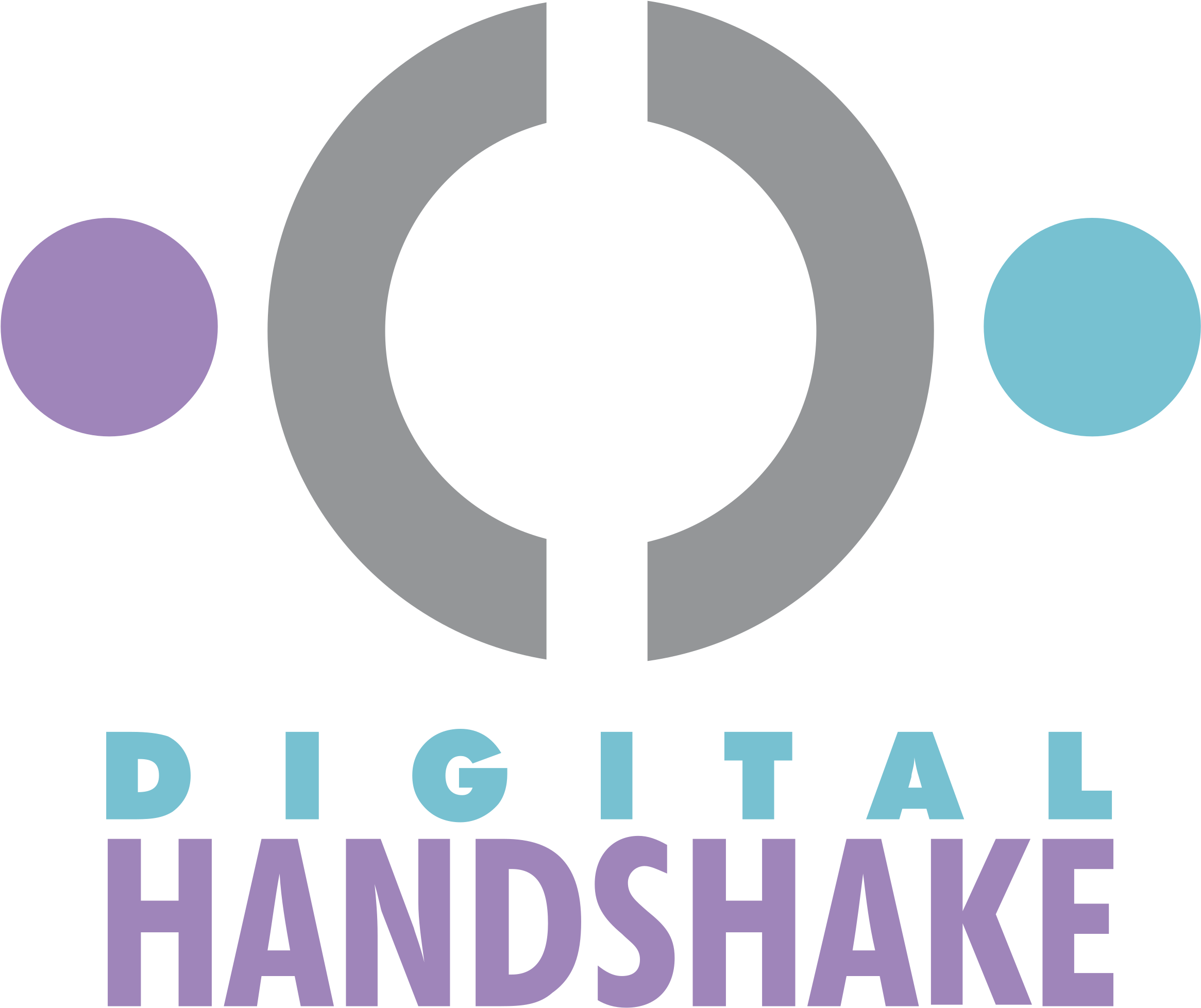 Digital Handshake Logo PNG with transparent background