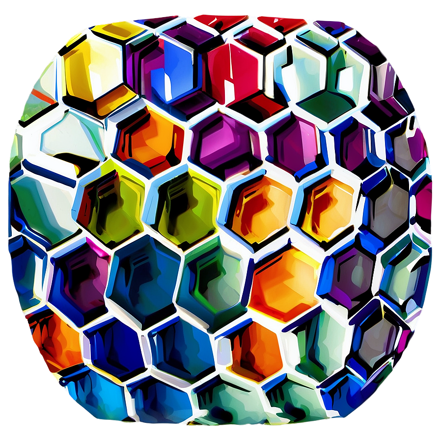 Digital Hexagon Pattern Png 06202024