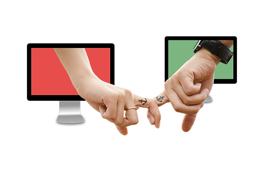 Digital Love Connection PNG with transparent background