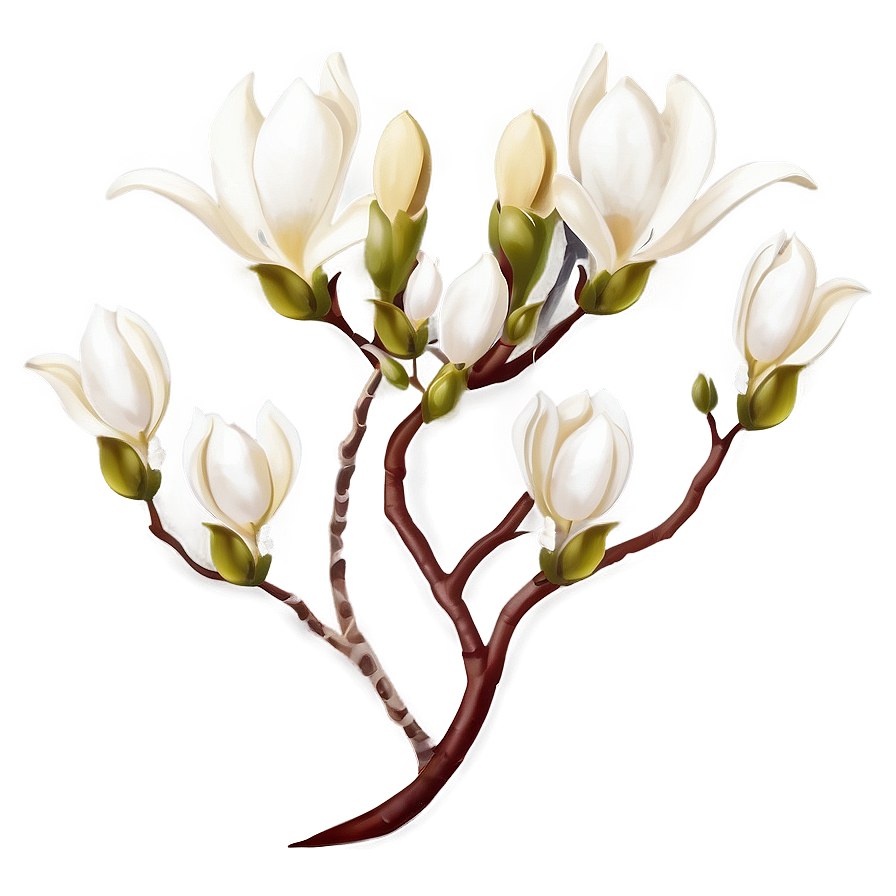 Digital Magnolia Flower Art Png 25