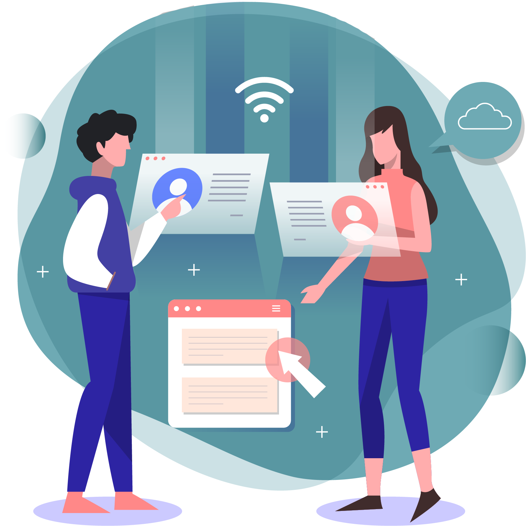 Digital Marketing Analysis Cartoon PNG with transparent background