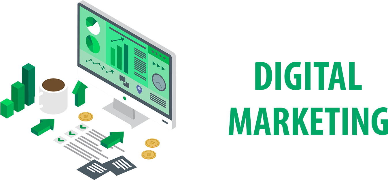 Digital Marketing Analysis Isometric PNG with transparent background