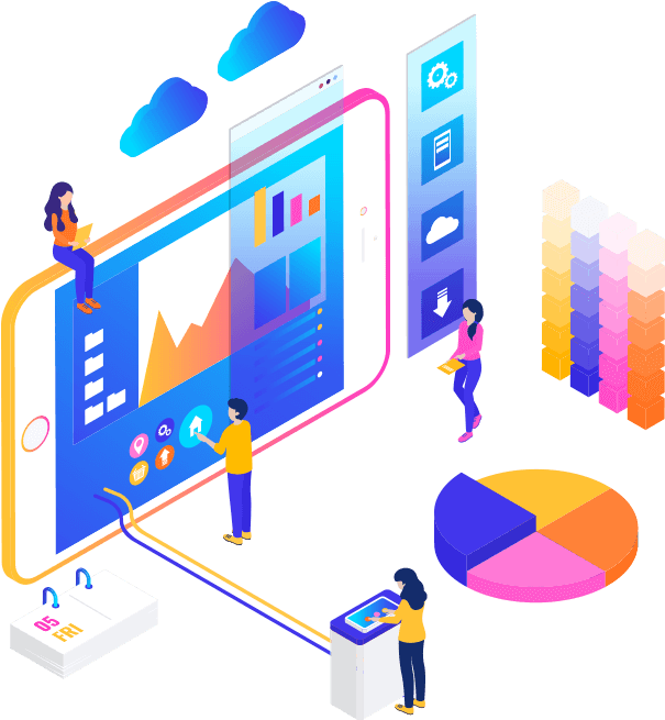 Digital Marketing Analytics Illustration PNG with transparent background