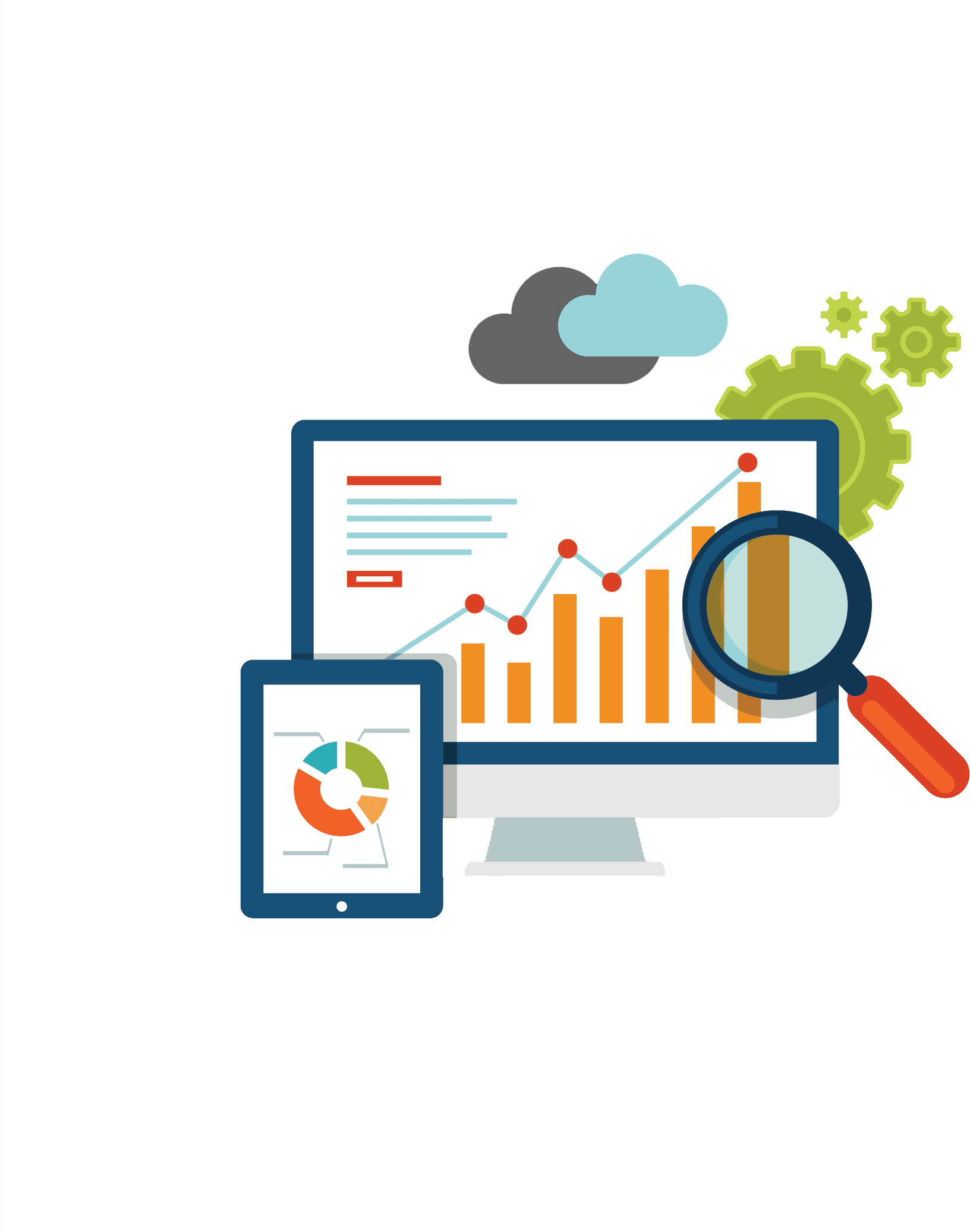 Digital Marketing Analytics Visualization PNG with transparent background