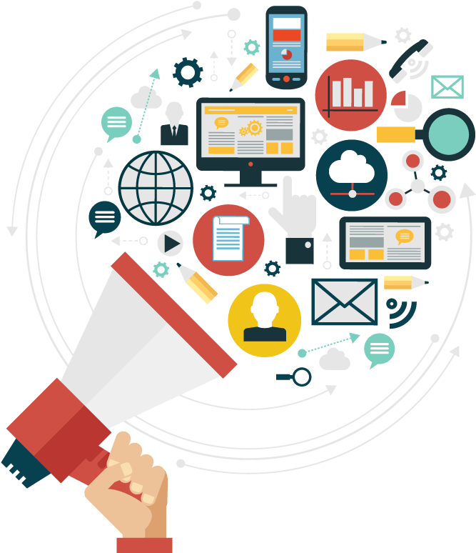 Digital Marketing Communication Concept PNG with transparent background