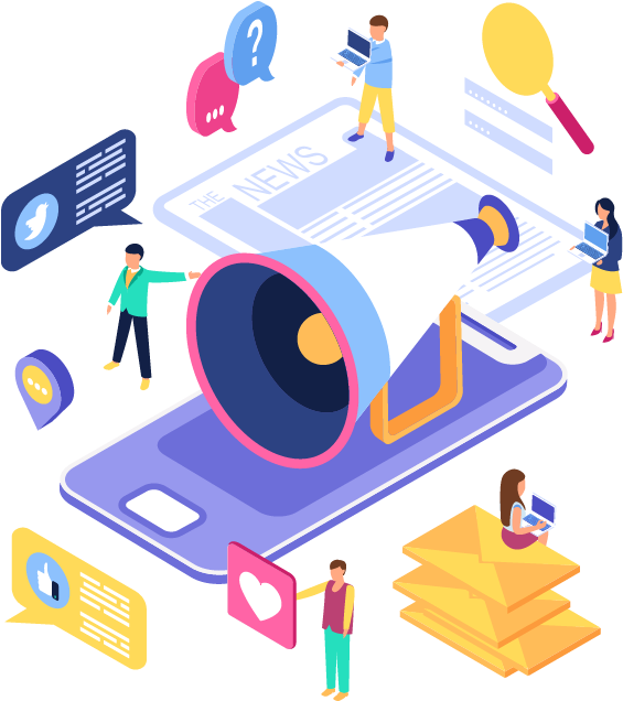 Digital Marketing Communication Concept PNG with transparent background