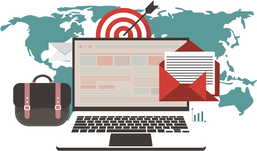 Email Marketing Illustration - Email Marketing Vector Images Png, Transparent Png PNG with transparent background