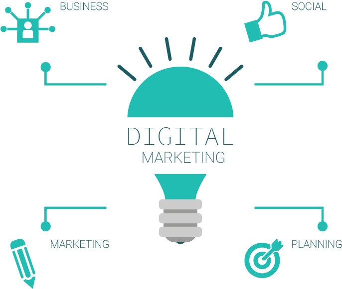 Digital Marketing Concept Illustration PNG with transparent background
