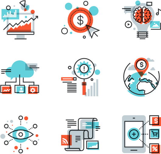 Digital Marketing Concepts Icons PNG with transparent background
