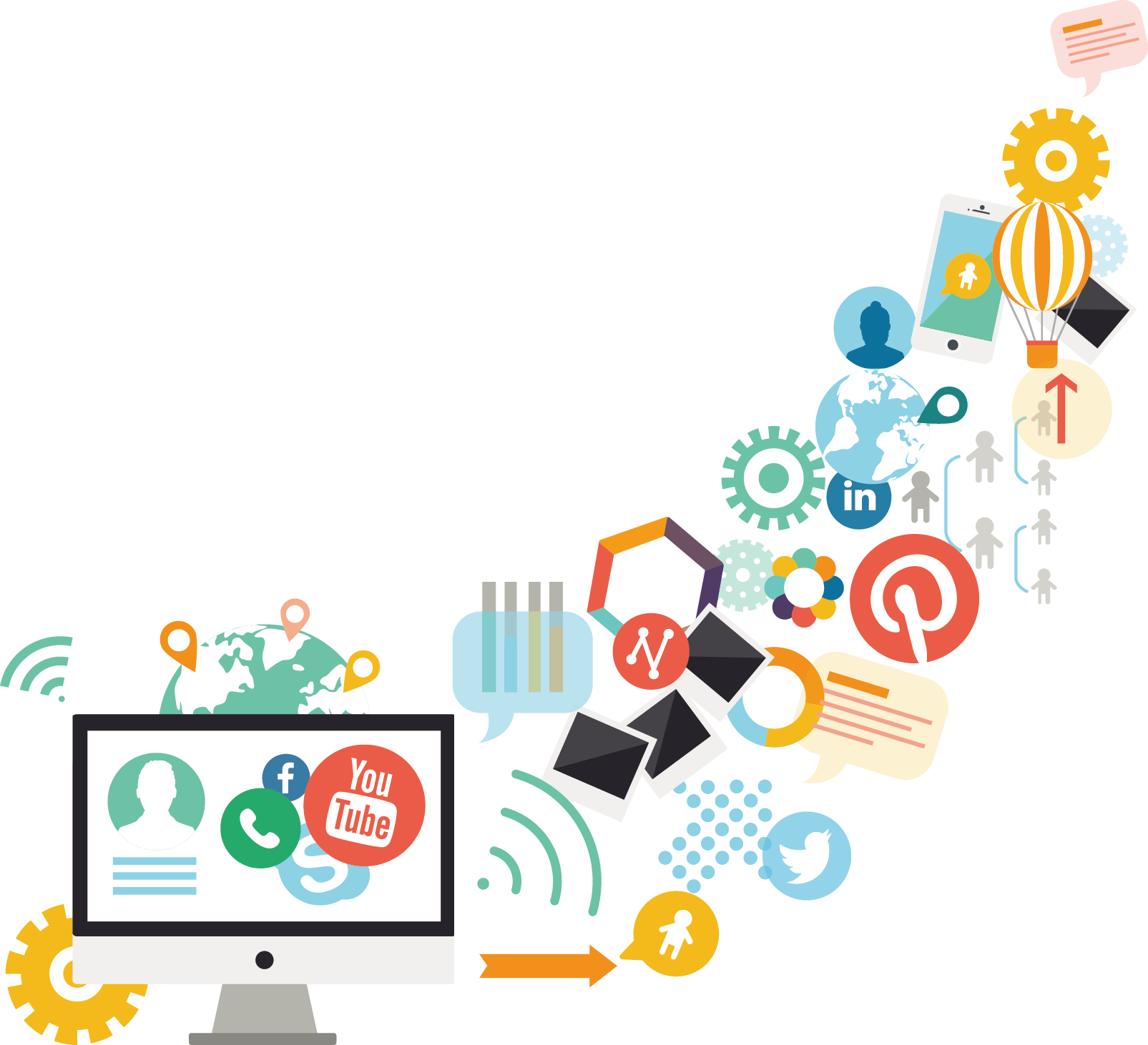 Digital Marketing Ecosystem PNG with transparent background