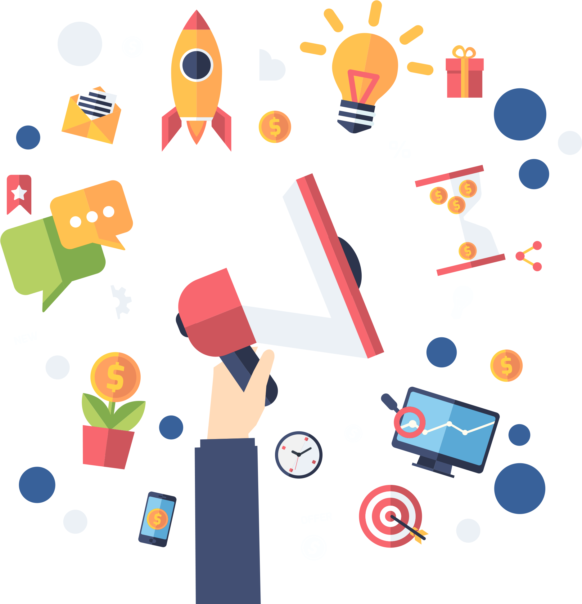 Digital Marketing Strategies Illustration PNG with transparent background
