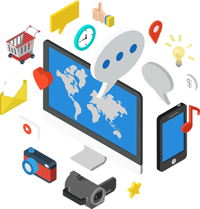 Digital Media Communication Concept PNG with transparent background