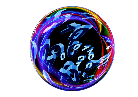 Digital Numbers Sphere Abstract PNG with transparent background