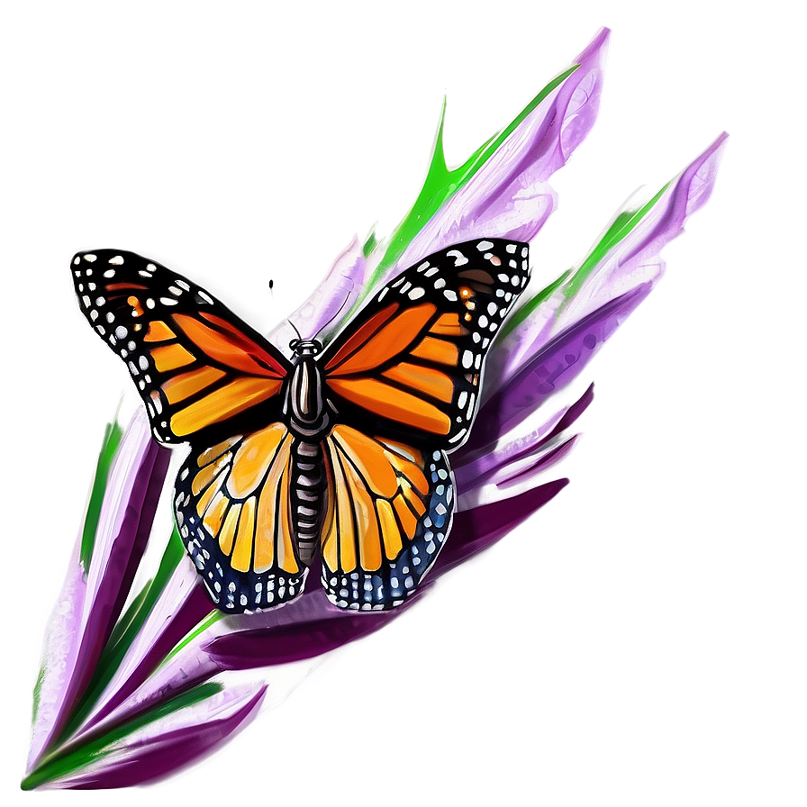 Digital Painting Monarch Butterfly Png 12