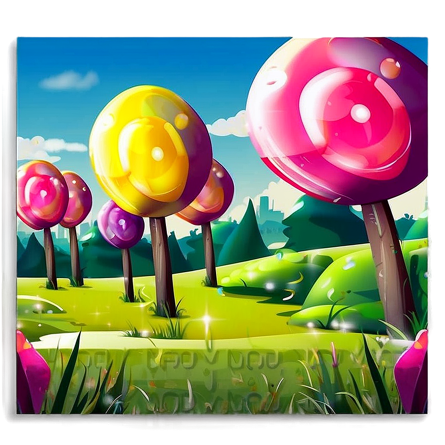 Digital Pop Landscape Scene PNG 32 PNG with transparent background