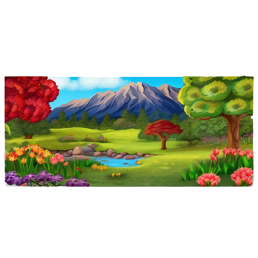 Digital Pop Landscape Scene Png 53