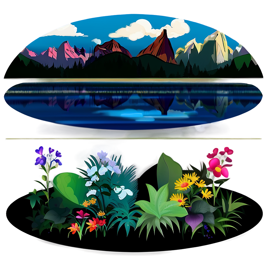 Digital Pop Landscape Scene PNG xgf99 PNG with transparent background