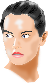 Digital Portraitofa Woman PNG with transparent background
