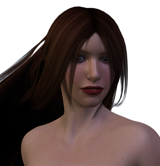 Digital Portraitofa Womanwith Brown Hair PNG with transparent background